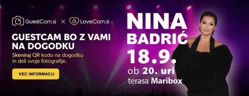 CamLove na koncertu Nine Badrić 18. septembra 2026 v Mariboru
