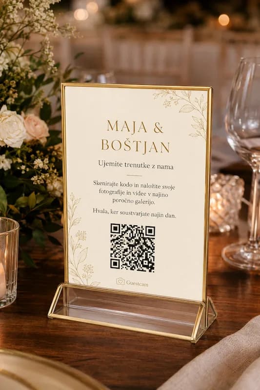 Zlati podstavek za CamLove QR kartico